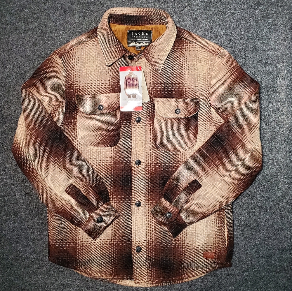 Men's Jachs New York Brown Wool Blend Jacket Shirt Size M ~ NWT